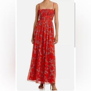 Retail $298 Aqua PAPRIKA Women's Floral Square Neck Evening Dress